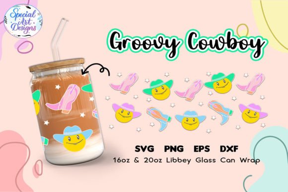 Libbey Glass 16oz 20oz Groovy Cowboy