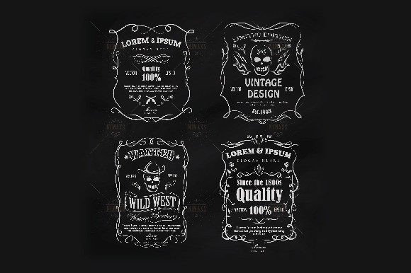 Set of Western Whiskey Labels: A Designer’s Review
