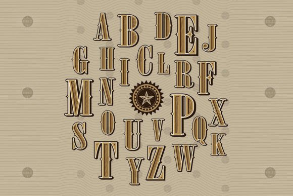 Set Western Alphabet Letters Vintage Review